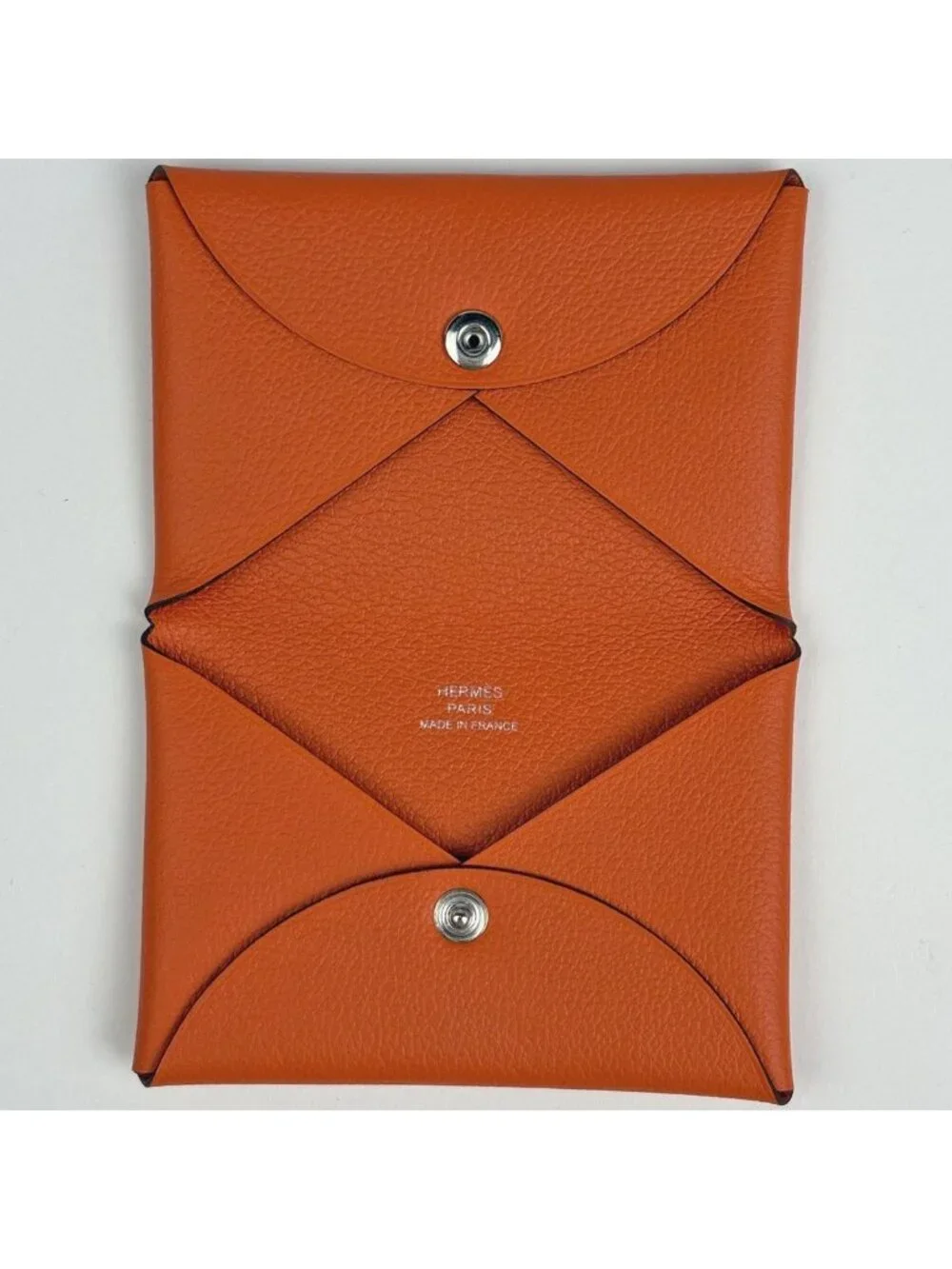 Hermes Calvi Card Case Vo Garibaldi Orange